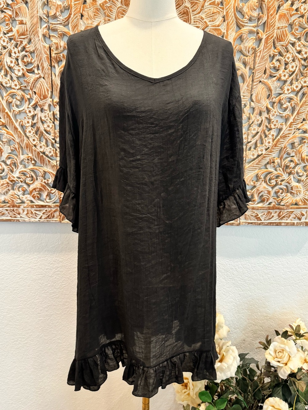 Ekouaer Fun Firty Ruffled Hem, Loose Fit, Lightweight Dress/ Coverup - Picture 2 of 14